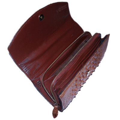 Túi Đeo Chéo Nữ Da Cá Sấu Huy Hoàng HT6229 (14.5 x 24.5 cm) - Nâu Đỏ