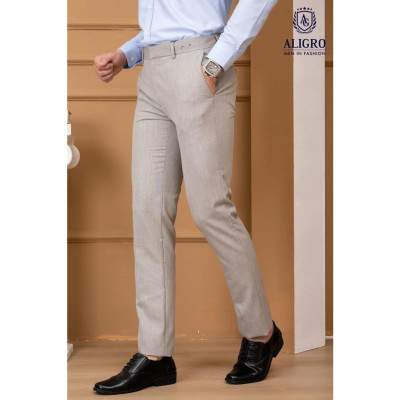 Quần âu nam Aligro màu xám vuông nhỏ, chuẩn form slimfit, tôn dáng ALGO1040