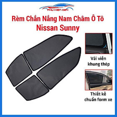 Bộ rèm che nắng ô tô nam châm theo xe Nissan Sunny chắn nắng tốt, lắp đặt đơn giản, tiện lợi