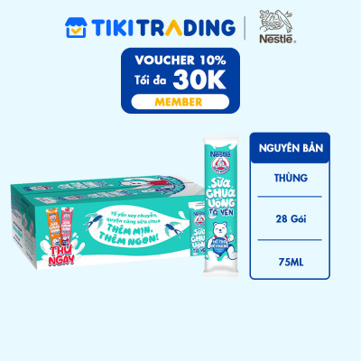 Thùng 28 gói sữa chua tổ yến Nestlé Yogu Gấu (28 x 75ml)