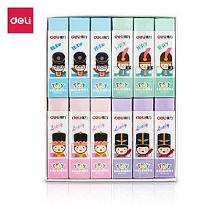 Tẩy hình vẽ chú lính chì Deli - Xanh lá/ Xanh dương/ Tím/ Hồng - 3045