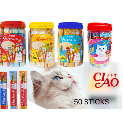Súp thưởng/Snack thức ăn Ciao Thái Lan cho mèo - hũ 50 thanh