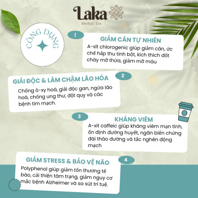 Trà Cà Phê Cascara LAKA Gói 5gr, 100% vỏ cà phê chín mọng Hỗ Trợ Giảm Cân, Ngừa Lão Hóa Và Ổn Định Đường Huyết