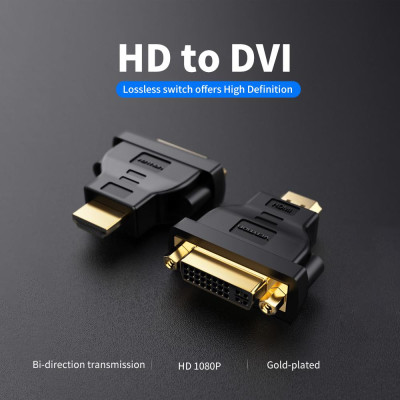 VENTION HD Male to DVI Female Adapter DVI24+1/24+5 to 1080P HD Video Converter Cable DVI to HD and HD to DVI for Laptop
