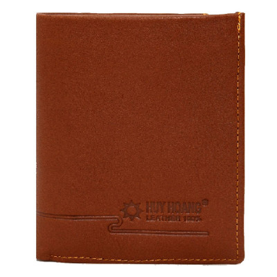 HJ2138 - Bóp nam Huy Hoàng kiểu đứng sọc ngang màu da