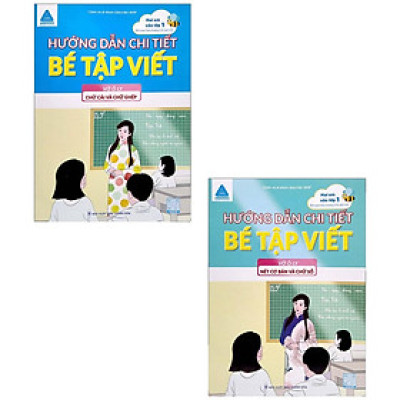 Sách - Hướng Dẫn Chi Tiết Bé Tập Viết - Vở Ô Ly Nét Cơ Bản & Chữ Số, Chữ Cái & Chữ Ghép - Bộ 2 Cuốn