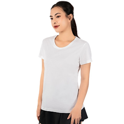 Áo T-Shirt Cổ Tròn, Áo Thun Trơn Basic 100% Cotton Cao Cấp Thoáng Mát Tay Ngắn - Màu Trắng