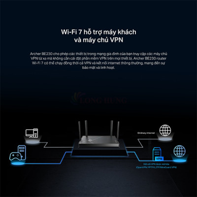 Thiết bị định tuyến mạng không dây TP-Link Router Wifi 7 Dual-Band BE3600 Archer BE230 - Hàng chính hãng