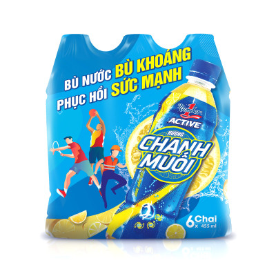 Thùng 24 chai Nước uống vận động Number 1 Active hương chanh muối chai PET 455 ml