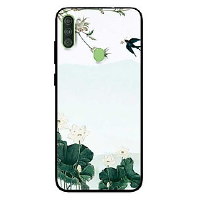 Ốp lưng dành cho Samsung Galaxy A11 mẫu Sen Trắng Chim Én