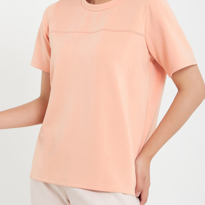 Áo Thun Nữ Tay Ngắn Viền Chỉ Ngực Maxivic, La Mộc - LM0122305