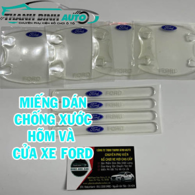 Miếng dán silicon chống xước hõm tay nắm cửa xe Ford