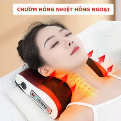 BỘ GỐI ĐỆM MASSAGE CỔ VAY GÁY 20 BI CẤU TẠO THÔNG MINH 