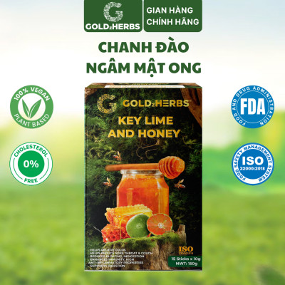 Chanh đào ngâm mật ong goldzherbs, 100% mật ong nguyên chất – Hũ 300g/ Hộp 15 gói