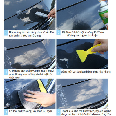 Chai Xịt Tẩy Keo Dính Đa Năng Trên Mọi Bề Mặt 450ml Tặng Kèm Khăn Lau + Khẩu Trang Cao Cấp AZONE