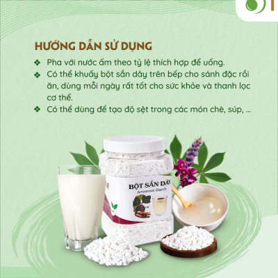 Bột sắn dây nguyên chất 500g TÂM MINH FOODS làm mát thanh lọc cơ thể