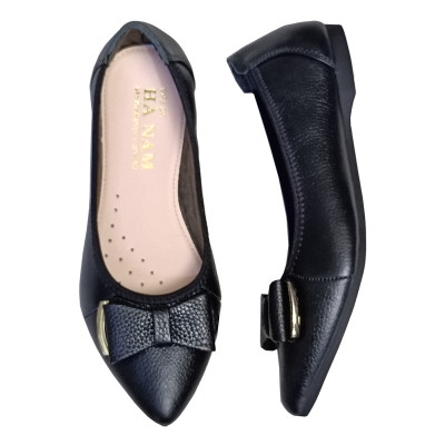 Giày Nữ Búp Bê Đế Bệt TiTi ĐÔ Da Bò Thật Thời Trang Cao Cấp 2cm GBBN2038