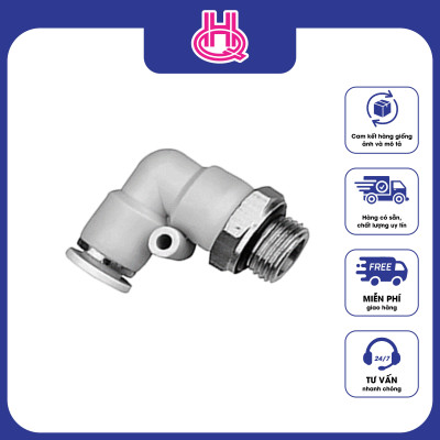 Đầu nối góc khí nén ren ngoài WPL Pneuflex, cút nối nhanh khí nén - hàng chính hãng