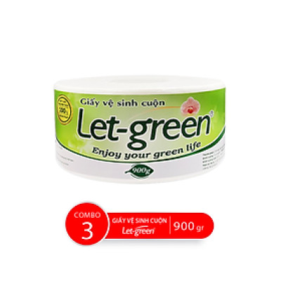 Combo Giấy Vệ Sinh Cuộn 10*20cm LET-GREEN, 900G/Cuộn