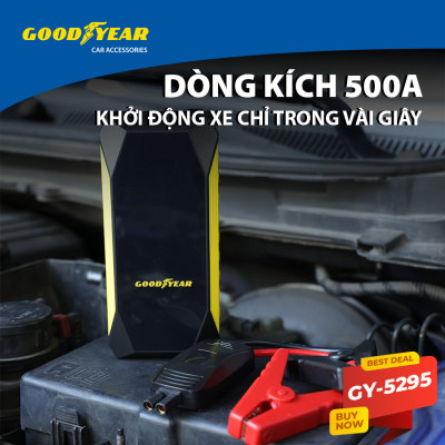 Bộ Kích Bình Cho Xe Hơi 500A GOODYEAR GY-5295 Đa Chức Năng Sạc Dự Phòng 10000mAh Đèn LED Khẩn Cấp - Hàng Nhập Khẩu
