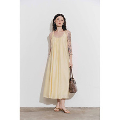 DOTTIE - Đầm maxi nhún ngực - Vàng - D0718