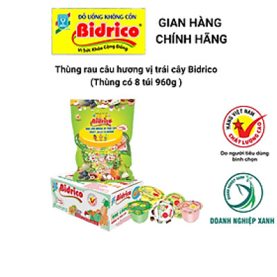 Rau Câu Hương Vị Trái Cây Bidrico ( Thùng 8 túi 960g )