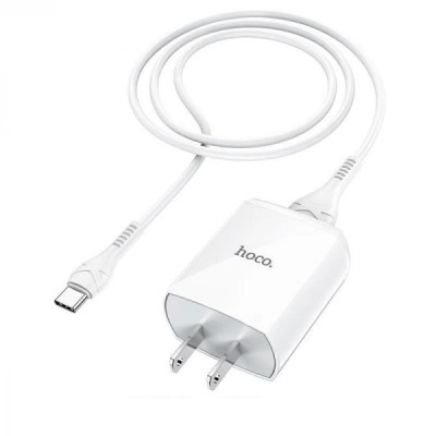 Bộ sạc 2.4A Hoco DC13 chuôi dẹt 1 cổng Usb kèm dây sạc Type-C dài 1M cho Android