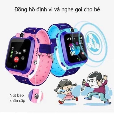 Đồng Hồ Thông Minh Trẻ Em Chống Nước Chuẩn IP67 Watch Q12 MÀU XANH - Hàng nhập khẩu