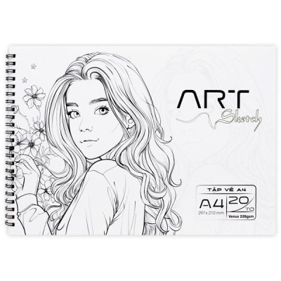 Tập Vẽ Lò Xo Art Sketch A4 - 40 Trang 220gsm - The Sun 02