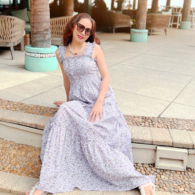 Đầm Maxi Hoa Violet DRE161 Thời trang thết kế Hity