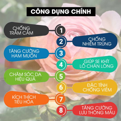 Tinh dầu Hoa Hồng Kobi giúp khơi gợi cảm giác lãng mạn, chống trầm cảm hiệu quả