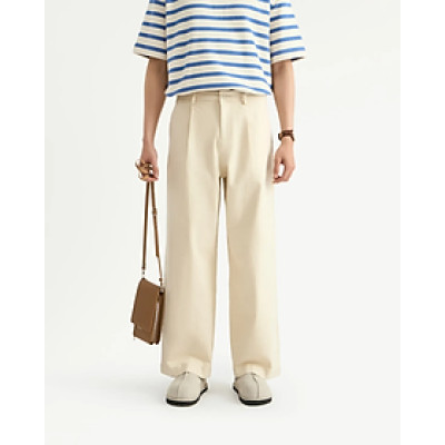 Quần dài khaki nam nhấn ly form Wide leg - RT 10S25PCA006 | ROUTINE CÀ MAU