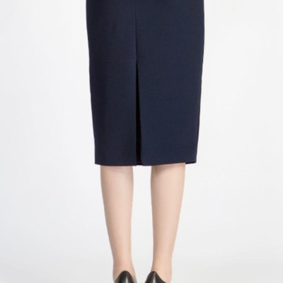 Chân Váy Midi Xẻ Sau De Leah - Xanh Dương Đen