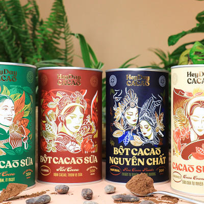 Bột cacao sữa Bold - Đắng đậm, Ít ngọt - Lon 350g - Bộ Sưu Tập sản phẩm "Thật" Heydaycacao