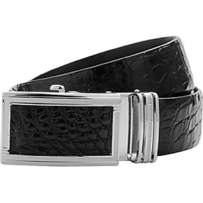 Thắt Lưng Nam Da Cá Sấu Gai Đuôi Huy Hoàng HT4210 (120 x 3.5 cm) - Đen