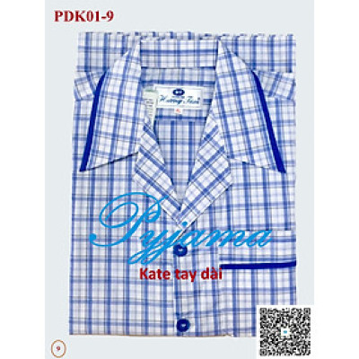 Bộ Pyjama HUONGTAM Kate tay dài nam cao cấp(PDK01). Chất liệu Kate loại tốt: mềm mại, thoáng mát, không phai màu.
