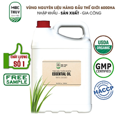 Tinh Dầu Cỏ Gừng Nguyên Chất Hữu Cơ MỘC THỦY 100ML - Gingergrass Essential Oil - Khử Mùi Xông Thơm Phòng, Thư Giãn - Đạt chuẩn chất lượng kiểm định