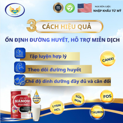 COMBO TIẾT KIỆM 1 hộp sữa non Nanovi Diabest Milk tặng 1 hộp Thực Dưỡng 900g