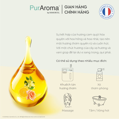 (Đậm Đặc | Chai Lớn) Tinh dầu COCO nguyên chất PurAroma by IMMORTEL - Chính hãng Pháp