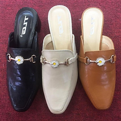 Giày sục da cao cấp nữ thời trang hở gót siêu độc 21608