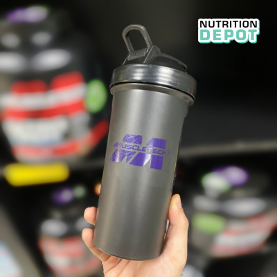 Bình lắc Shaker Muscletech 600ml màu đen, bình nước thể thao  - New Version - Nutrition Depot