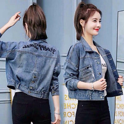 Áo khoác nữ form lững thêu Happines phối đẹp hàng bao chất-A3107