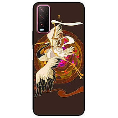 Ốp lưng dành cho Vivo Y20 - Y20s - Y12s mẫu Hạc Trắng Đen