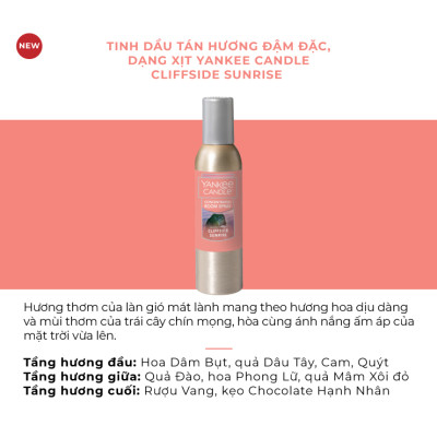 Tinh dầu tán hương đậm đặc dạng xịt Yankee Candle - Cliffside Sunrise (42.5g)