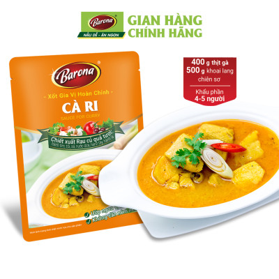 Combo 3 gói Xốt Gia vị hoàn chỉnh Barona - Cà Ri 80gr