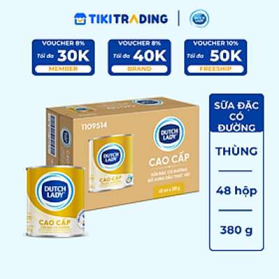 Thùng 48 hộp Sữa đặc có đường Dutch Lady cao cấp (48 hộp x 380g)