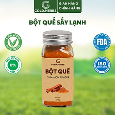Bột quế GoldzHerbs, nguyên chất 100%, gia vị nấu ăn - Hũ 50g