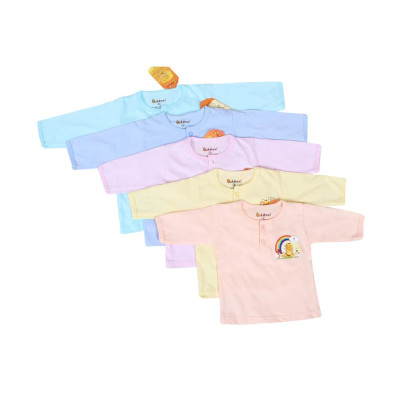 Sơ sinh - Áo sơ sinh màu tay dài cổ trụ BABIBOO - BB40