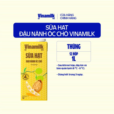 Thùng 12 hộp Sữa đậu nành Vinamilk hạt Óc chó 1L