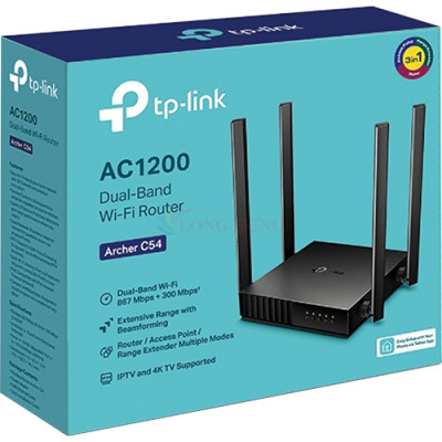 Thiết bị định tuyến mạng không dây TP-Link Router Wifi 5 AC1200 Archer C54 - Hàng chính hãng